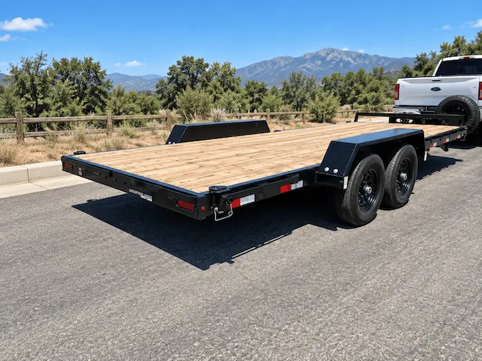 Flatbed trailer with open deck for rent in Fontana, CA